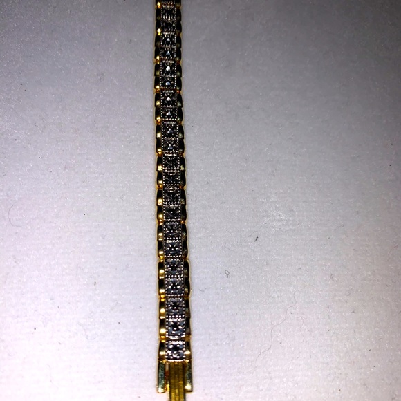 10k Gold & Silver Plated Bracelet Link New Jewelry - Picture 3 of 9